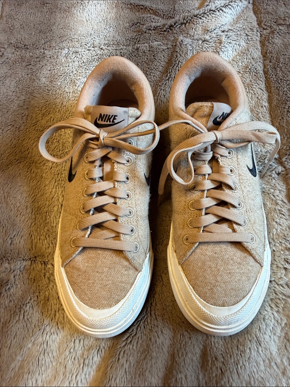 Nike Women’s Low-Top Sneakers in Tan with White Sole